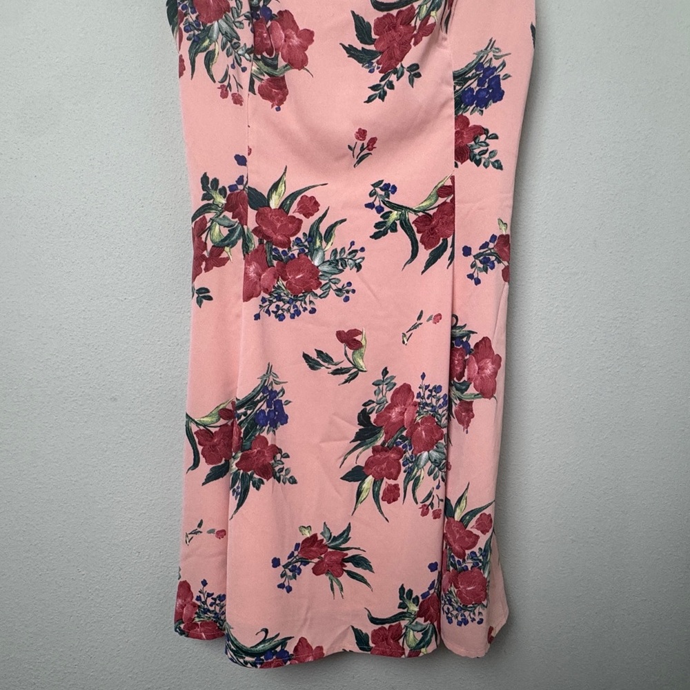 Abercrombie & Fitch Fit and Flare‎ Squareneck Smocked Mini Dress Blush Floral M - Picture 9 of 16